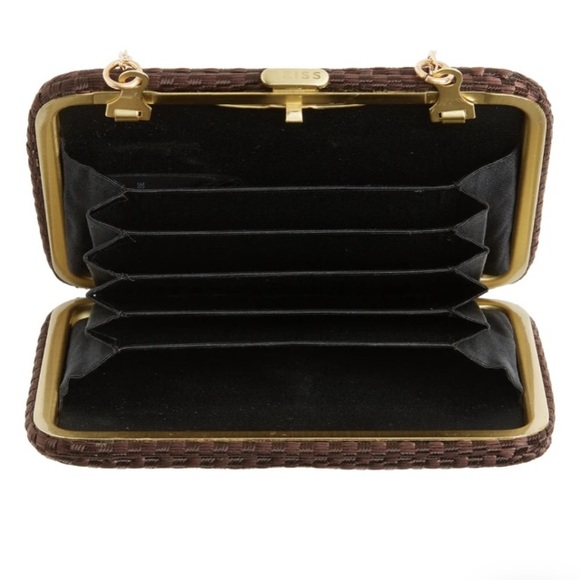 Bronze Acorn-Crystal Textured Card Case Clutch | Reiss - Picture 3 of 7